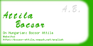 attila bocsor business card